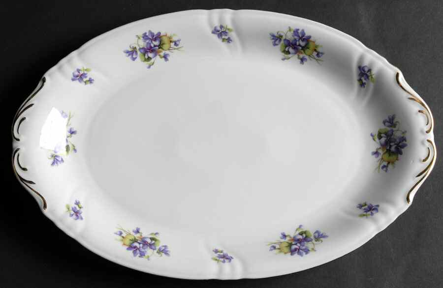 Violet Violet Bouquet 13" Oval Serving Platter by Royal Heidelberg-1