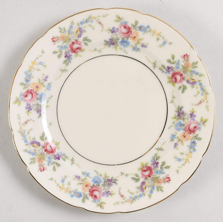 Queens Rose (Scalloped, No Gold Scrolls) Bread & Butter Plate by Royal Ivory (Czech, Germany)-1