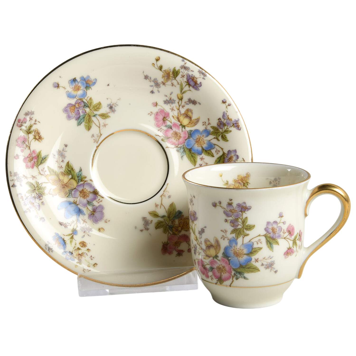 The Symphony Flat Demitasse Cup & Saucer Set by Royal Ivory (Czech, Germany)-1