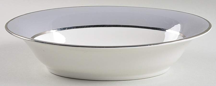 Ambassador Gray (Platinum) 10" Oval Vegetable Bowl by Royal Jackson-1