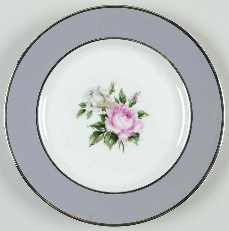 Countess Margaret Rose Gray (Platinum Trim) Bread & Butter Plate by Royal Jackson-1