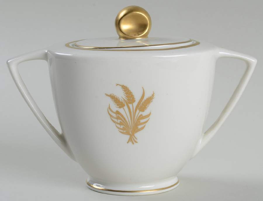 Golden Wheat Sugar Bowl & Lid by Royal Jackson-1