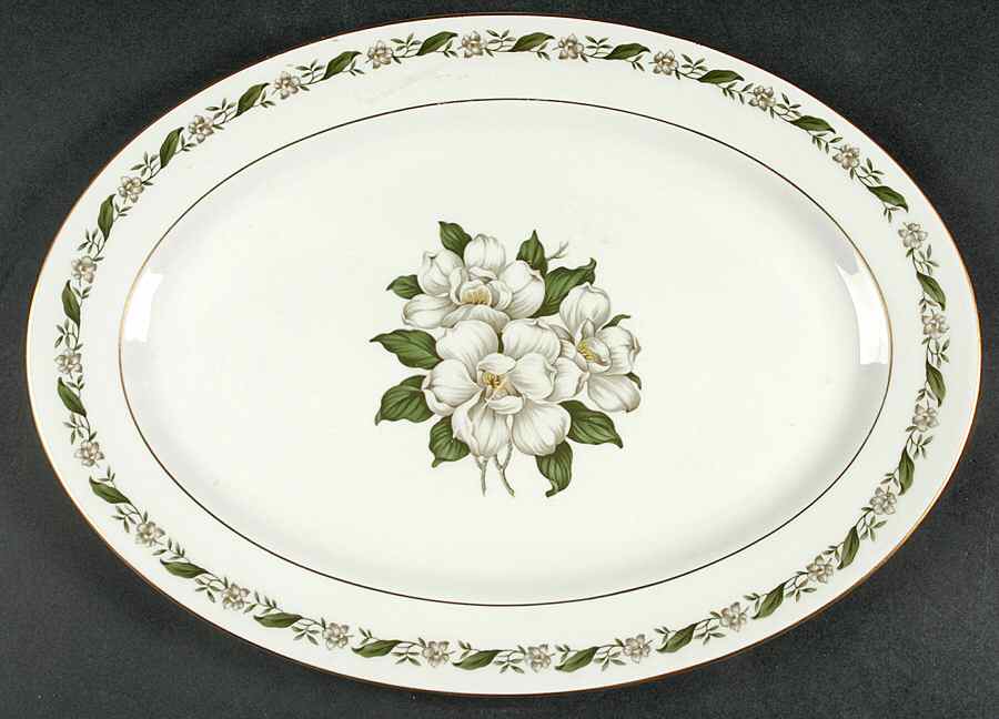 Magnolia 15" Oval Serving Platter by Royal Jackson-1