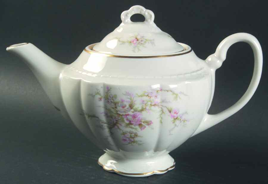 Sandra (Gold Trim) Teapot & Lid by Royal Jackson-1