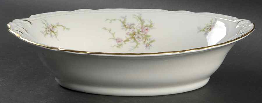 Sandra (Gold Trim) 10" Oval Vegetable Bowl by Royal Jackson-1