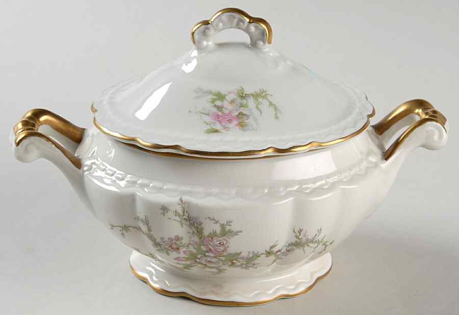 Sandra (Gold Trim) Sugar Bowl & Lid by Royal Jackson-1