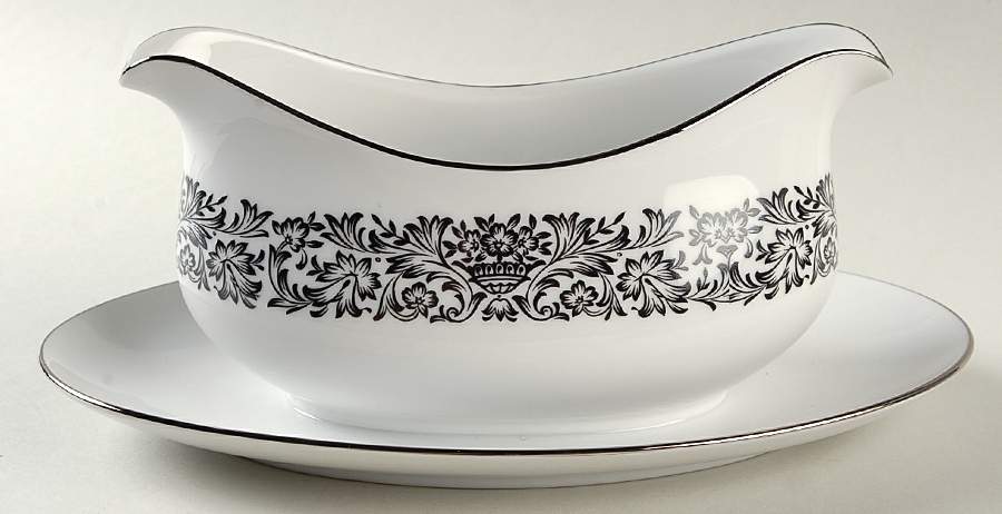 Midnight Lace Gravy Boat with Attached Underplate by Royal Prestige-1
