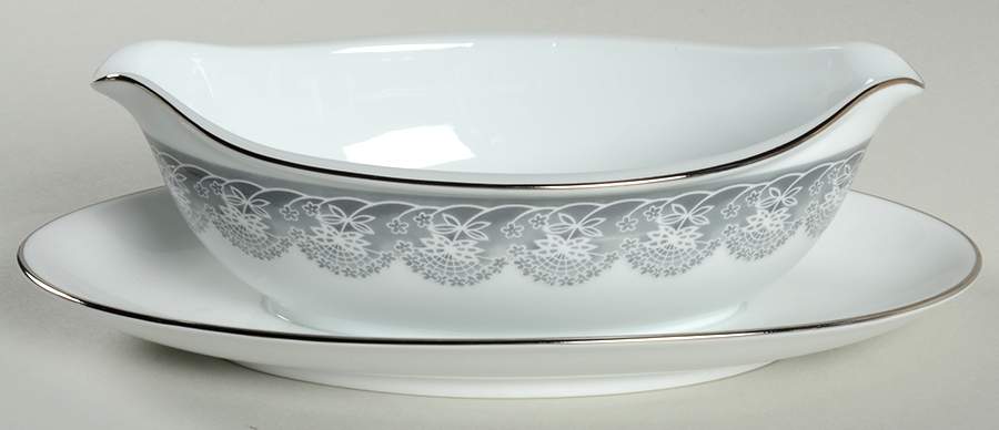 Moon Shadow Gravy Boat with Attached Underplate by Royal Prestige-1