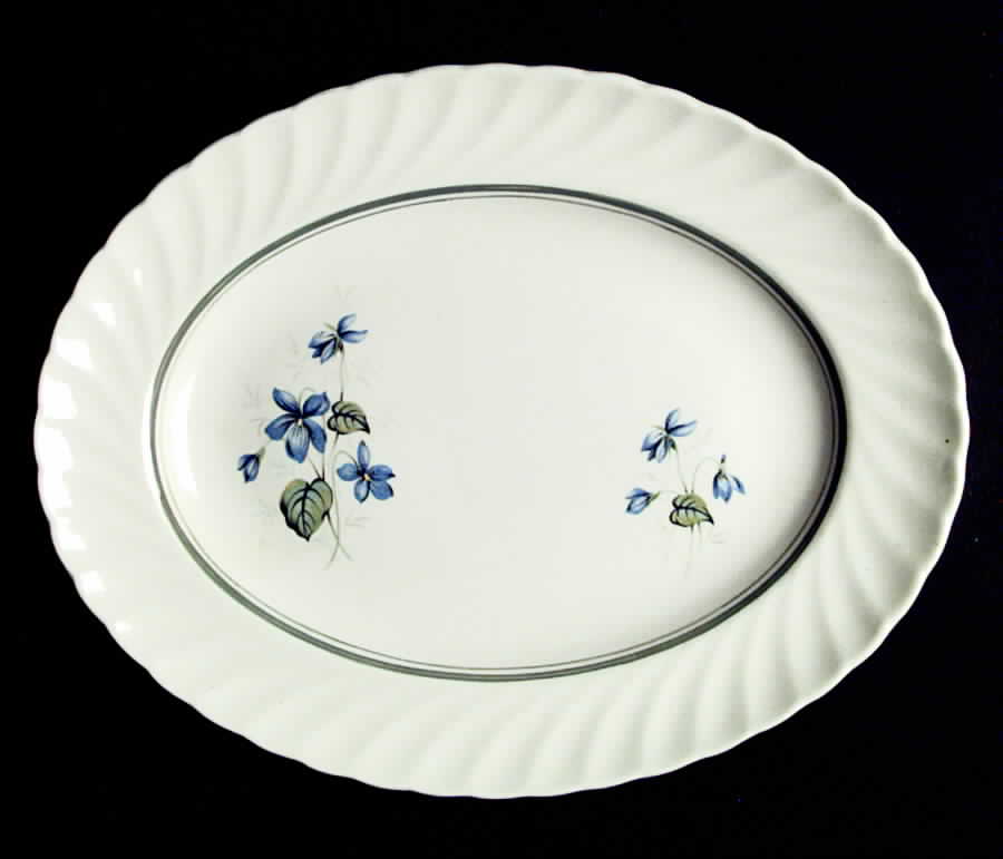 Blue Violets 11" Oval Serving Platter by Royal Staffordshire-1