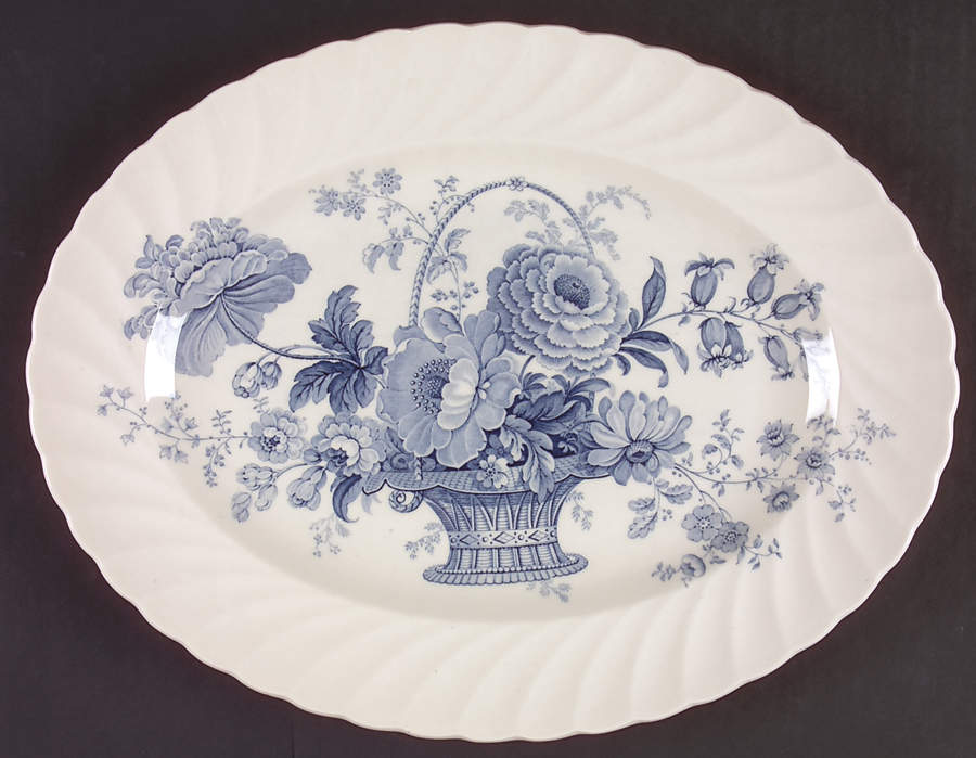Charlotte Blue 13" Oval Serving Platter by Royal Staffordshire-1