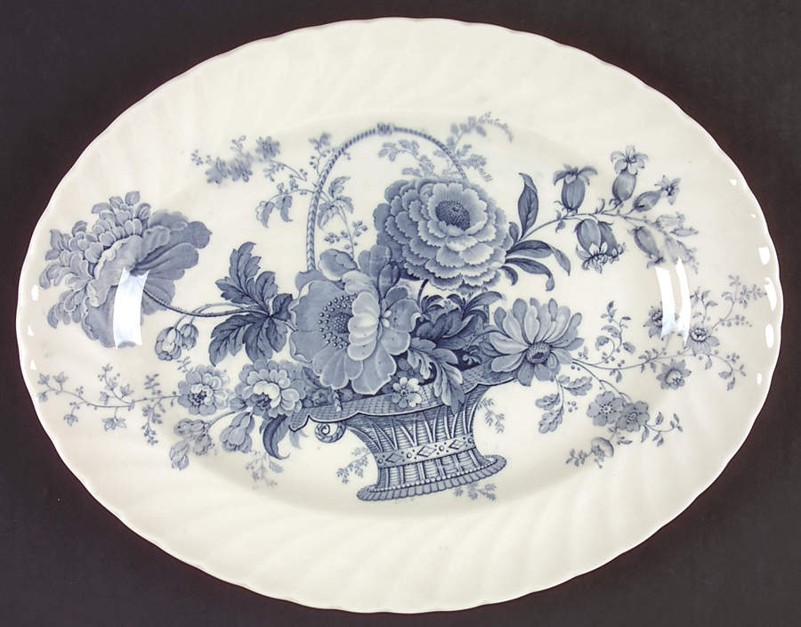 Charlotte Blue 12" Oval Serving Platter by Royal Staffordshire-1