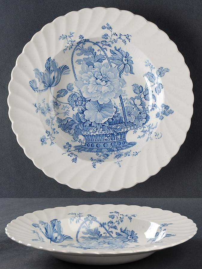 Charlotte Blue Rim Soup Bowl by Royal Staffordshire-1