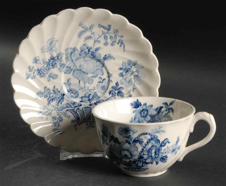 Charlotte Blue Flat Cup & Saucer Set by Royal Staffordshire-1