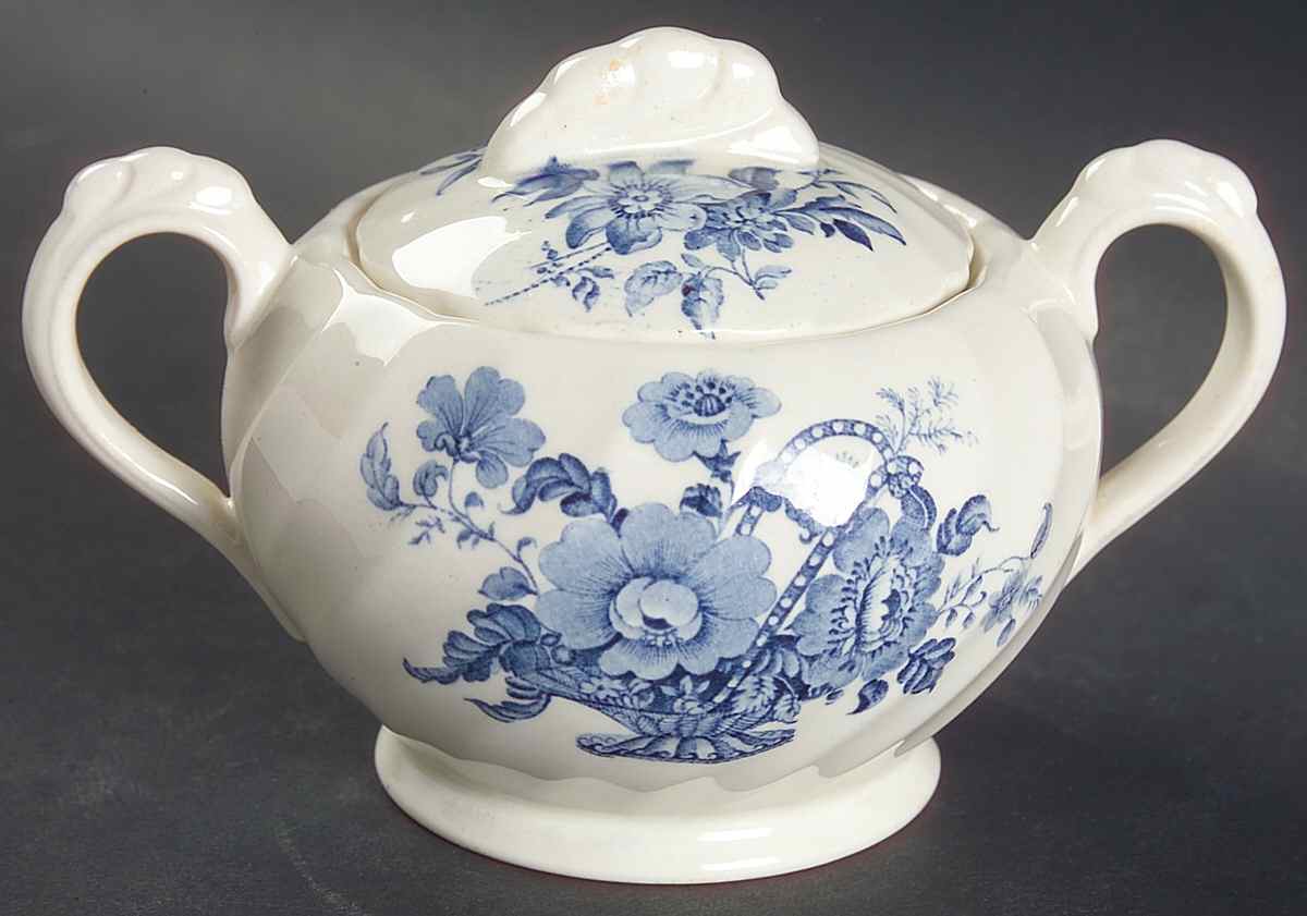 Charlotte Blue Sugar Bowl & Lid by Royal Staffordshire-1