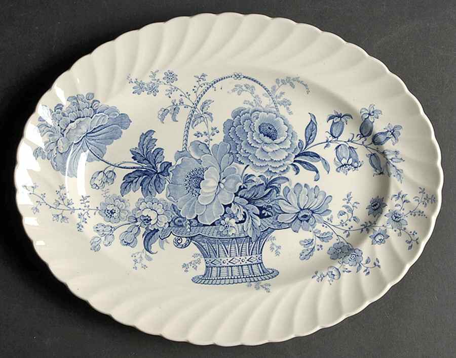 Charlotte Blue 11" Oval Serving Platter by Royal Staffordshire-1