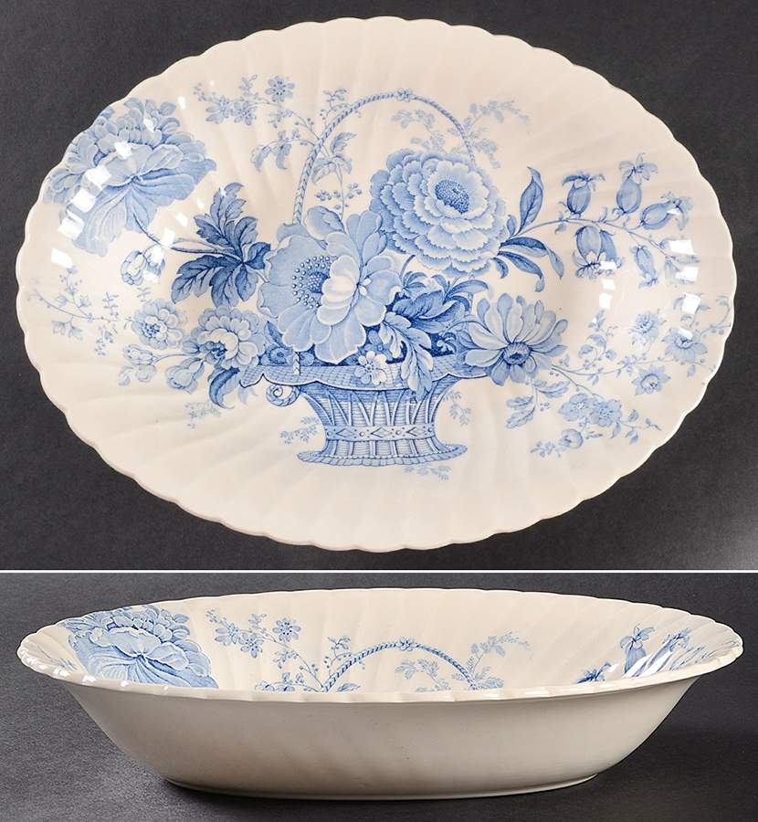 Charlotte Blue 10" Oval Vegetable Bowl by Royal Staffordshire-1