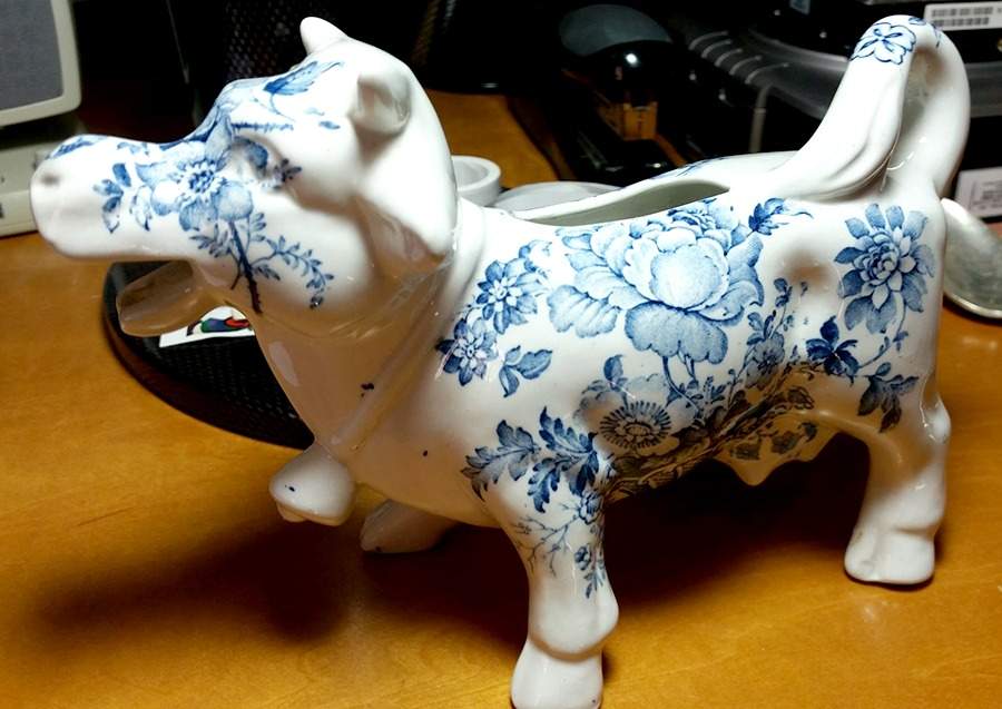 Charlotte Blue Cow Creamer by Royal Staffordshire-1