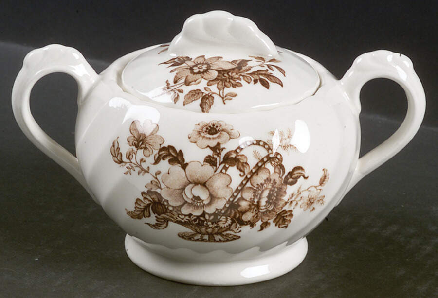 Charlotte Brown Sugar Bowl & Lid by Royal Staffordshire-1