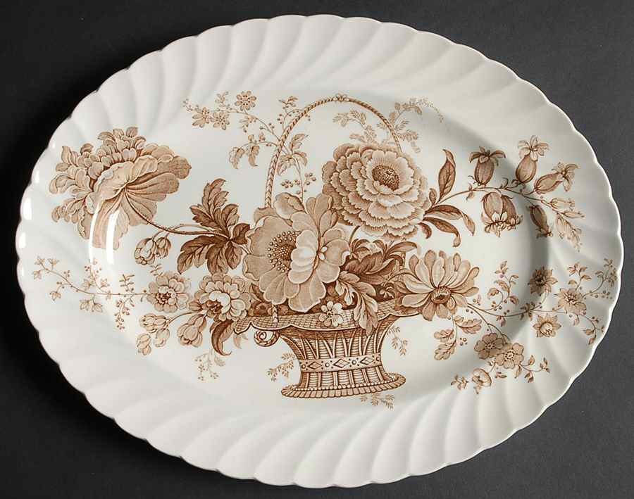 Charlotte Brown 12" Oval Serving Platter by Royal Staffordshire-1
