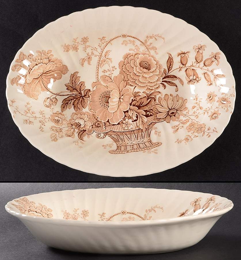 Charlotte Brown 10" Oval Vegetable Bowl by Royal Staffordshire-1