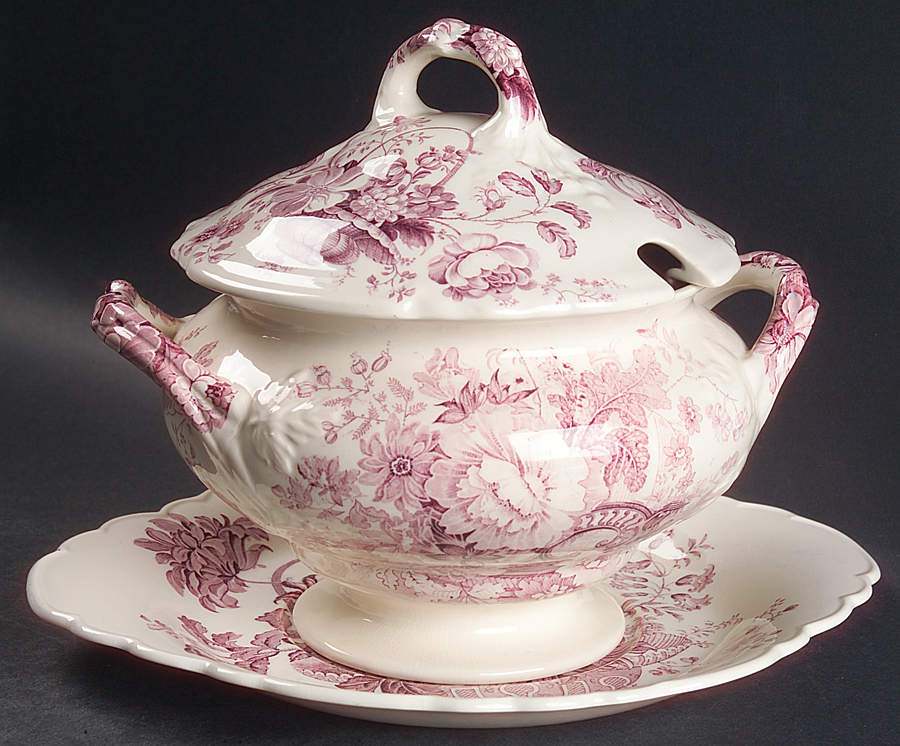 Charlotte Lavender Tureen & Lid w/Underplate by Royal Staffordshire-1