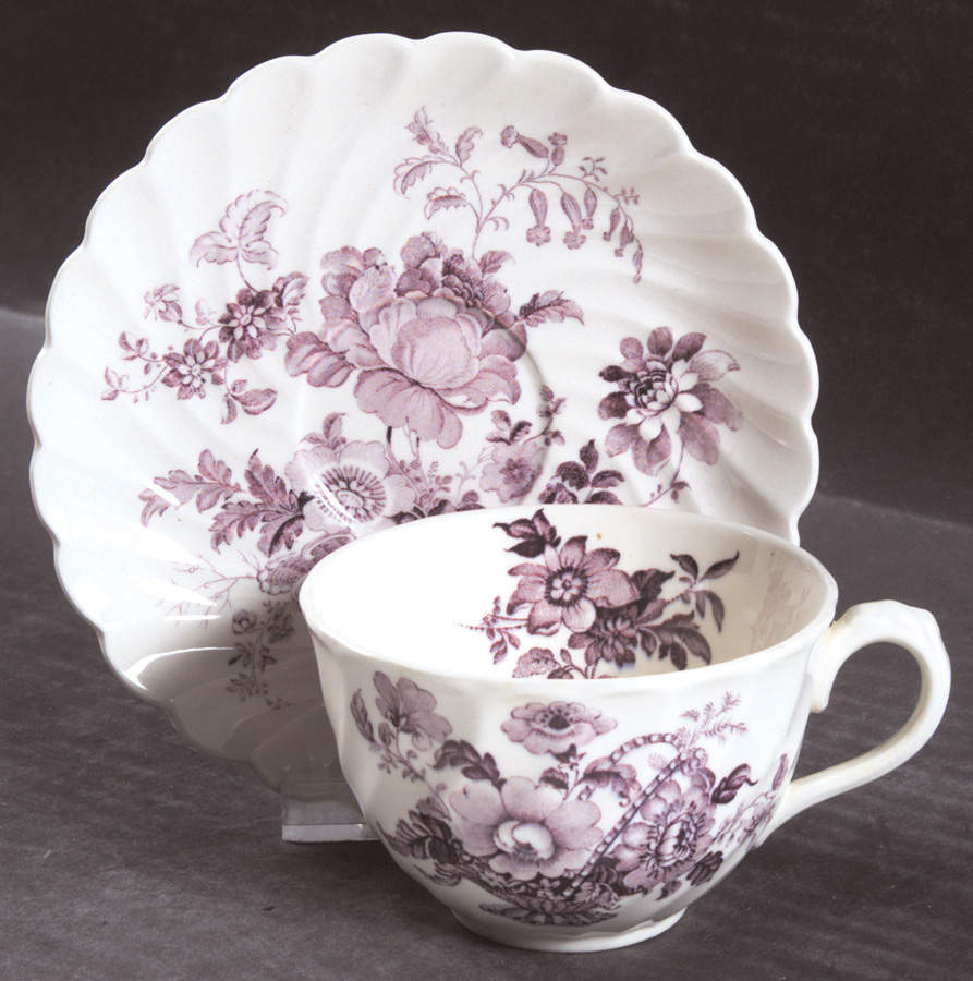 Charlotte Lavender Flat Cup & Saucer Set by Royal Staffordshire-1
