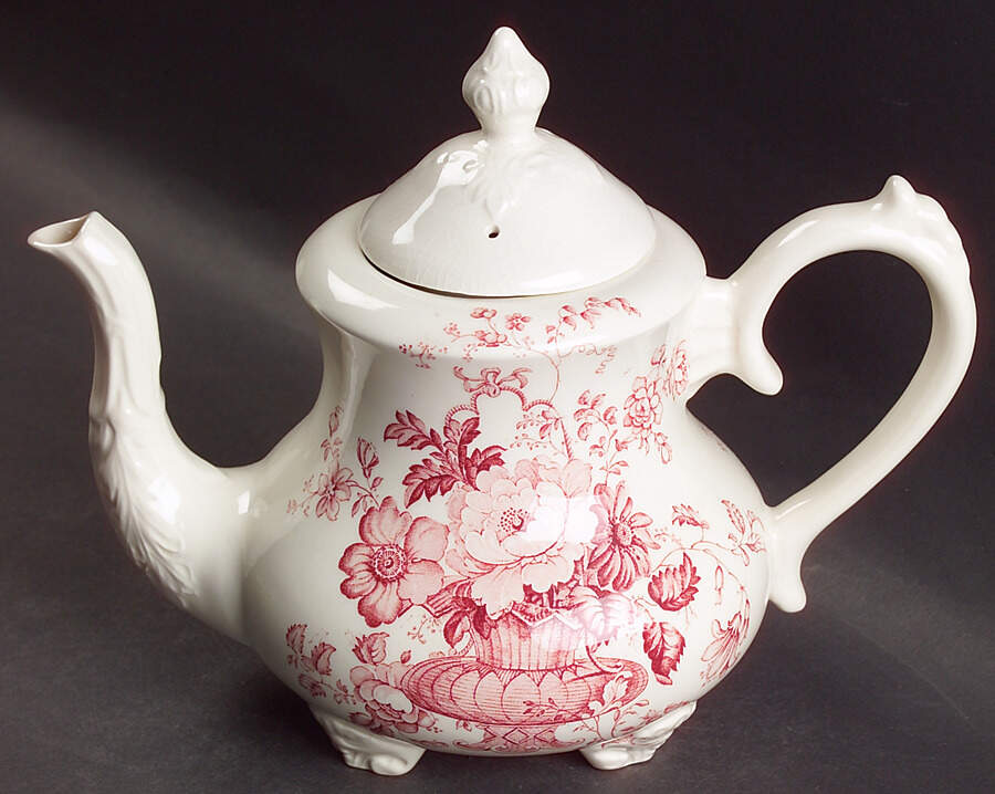 Charlotte Pink (Scalloped) Teapot & Lid by Royal Staffordshire-1