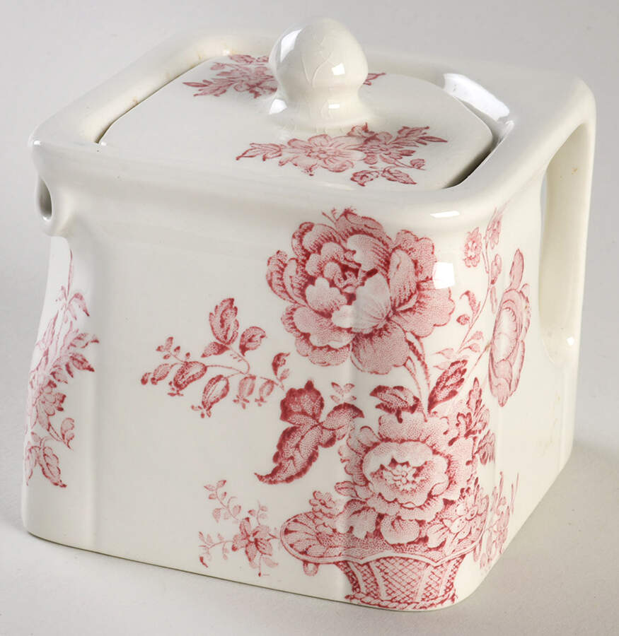 Charlotte Pink (Scalloped) Individual Cube Teapot & Lid by Royal Staffordshire-1