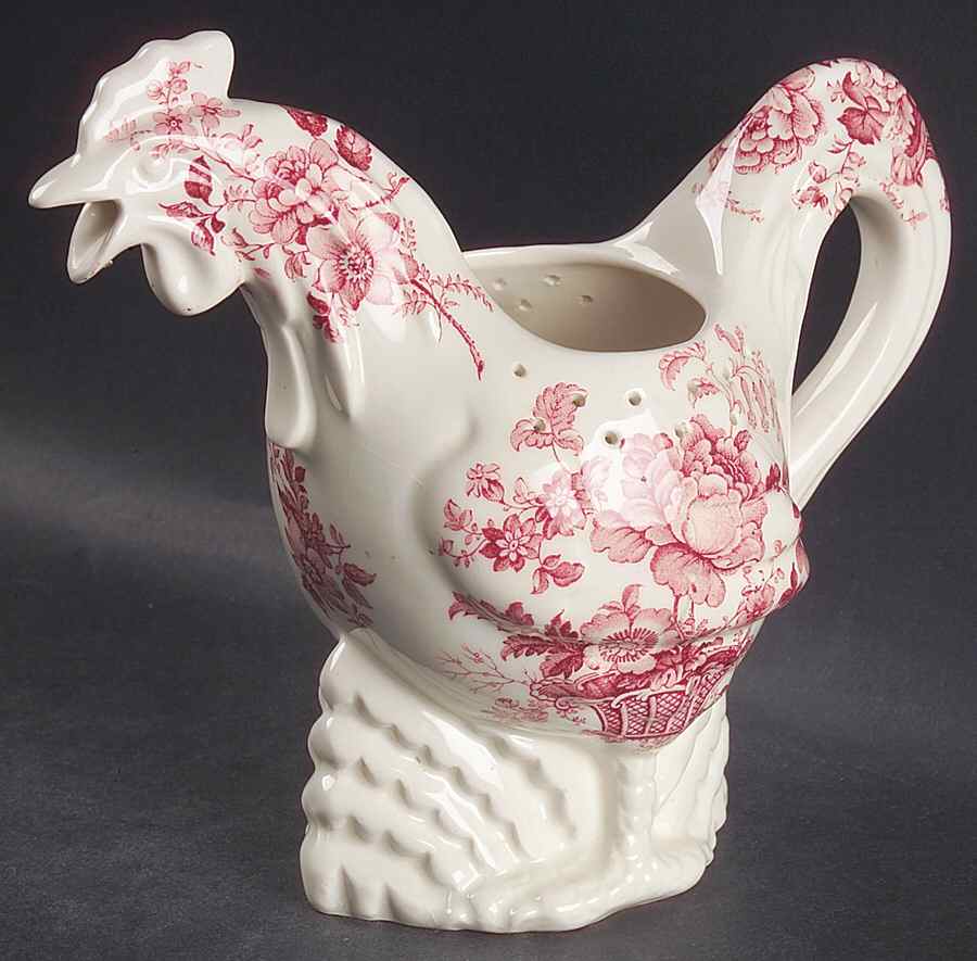 Charlotte Pink (Scalloped) Rooster Pitcher by Royal Staffordshire-1