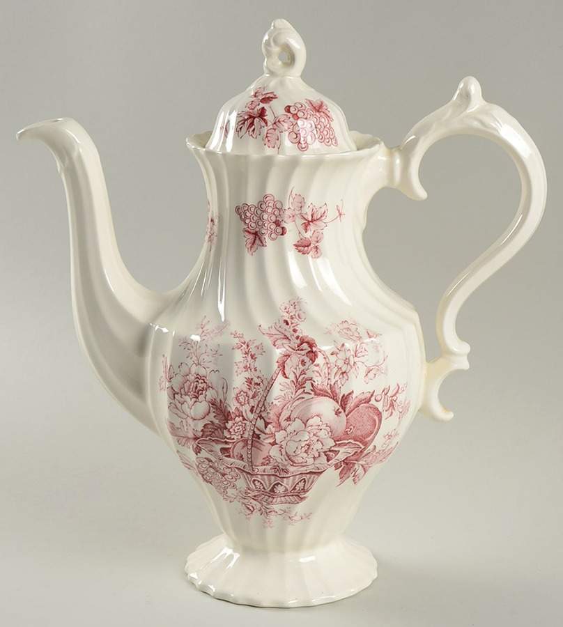 Charlotte Pink (Scalloped) Coffee Pot & Lid by Royal Staffordshire-1