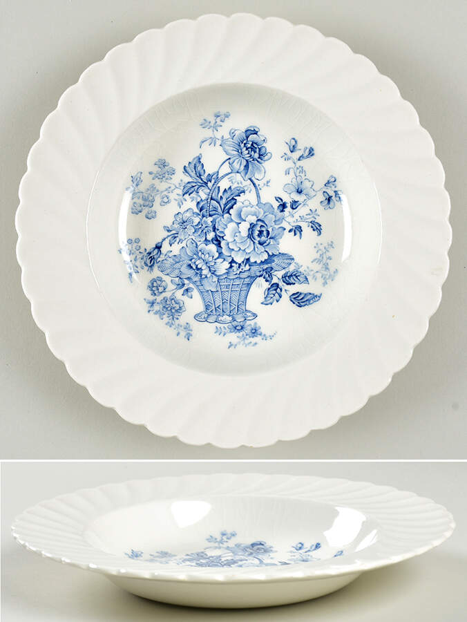 Chelsea Rose Blue Rim Soup Bowl by Royal Staffordshire-1