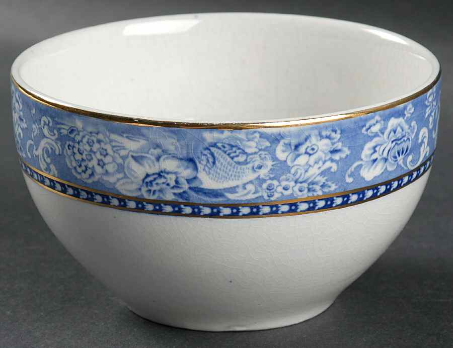 Davenport Blue (Gold Trim) Cranberry Bowl by Royal Staffordshire-1