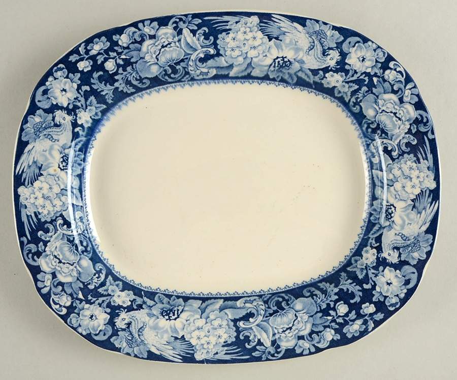 Davenport Blue (No Trim) 11" Oval Serving Platter by Royal Staffordshire-1