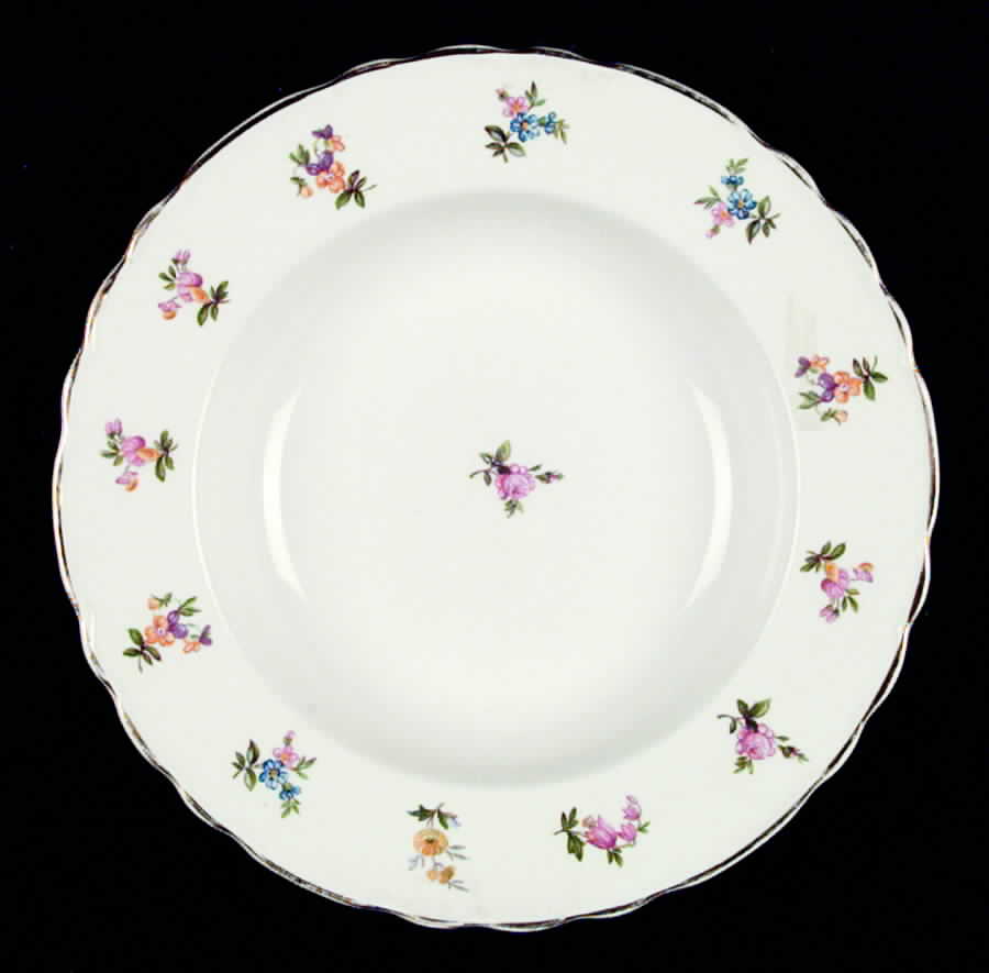 Dimity (Gold Trim) Rim Soup Bowl by Royal Staffordshire-1