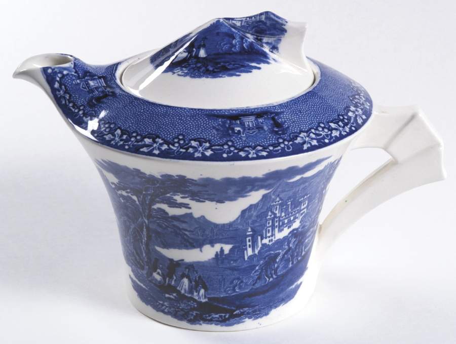 Jenny Lind Blue Teapot & Lid by Royal Staffordshire-1