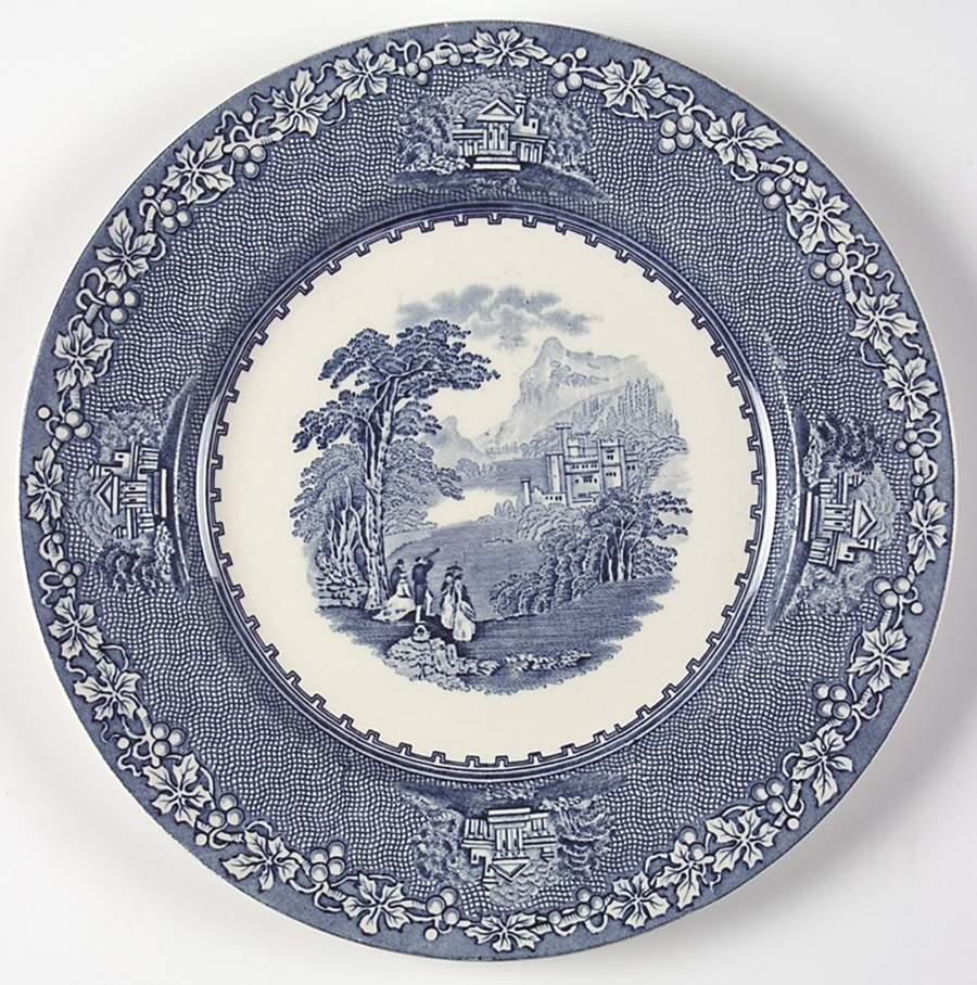 Jenny Lind Blue Dinner Plate by Royal Staffordshire-1