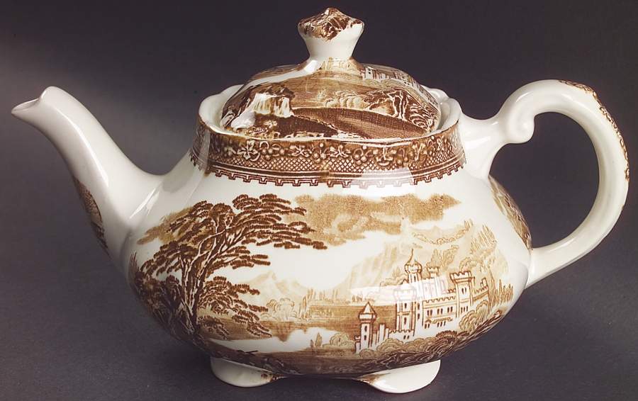 Jenny Lind All Brown (Round) Teapot & Lid by Royal Staffordshire-1