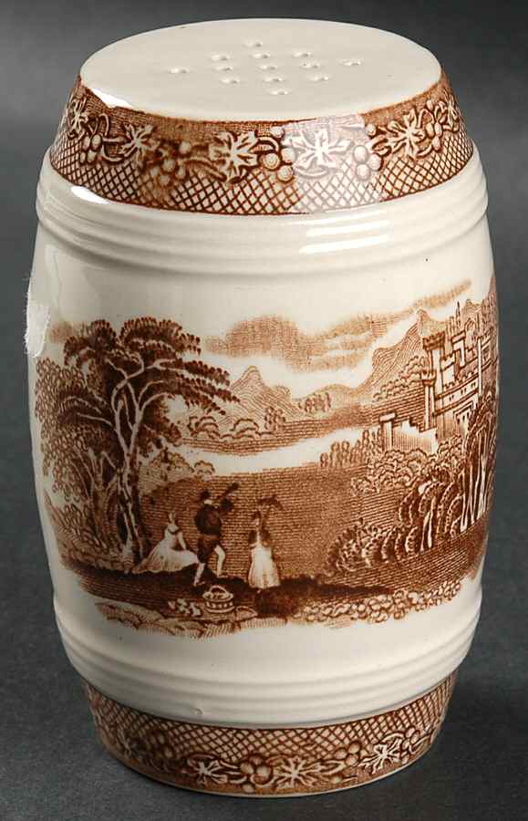 Jenny Lind All Brown (Round) Barrel Shape Salt Shaker by Royal Staffordshire-1