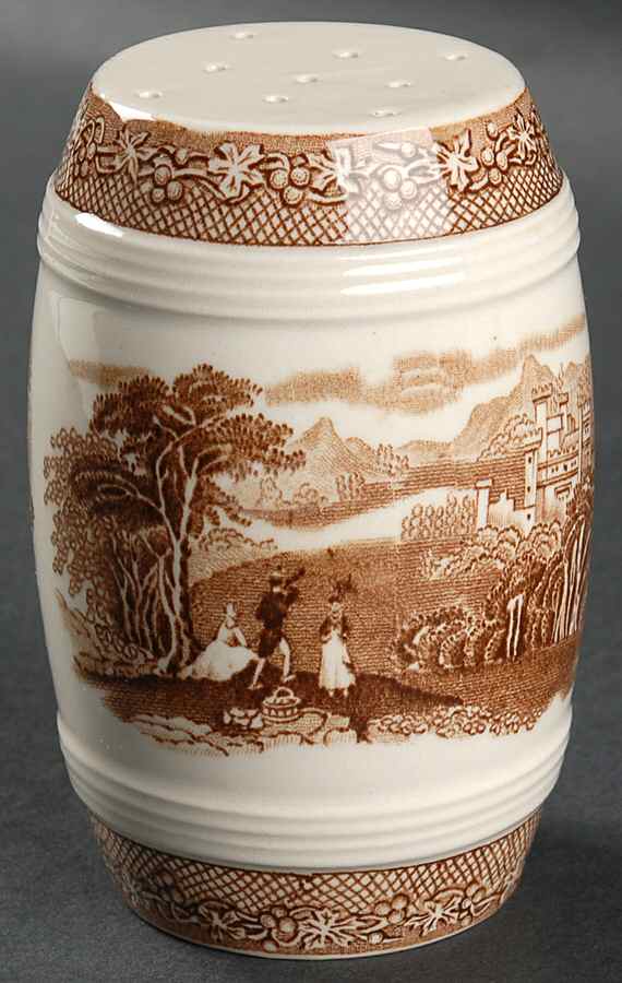 Jenny Lind All Brown (Round) Barrel Shape Pepper Shaker by Royal Staffordshire-1