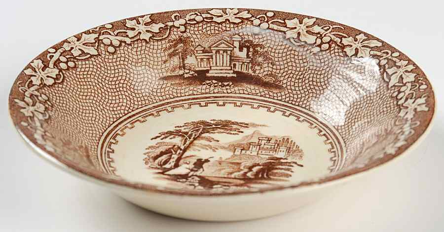 Jenny Lind All Brown (Round) Fruit/Dessert (Sauce) Bowl by Royal Staffordshire-1