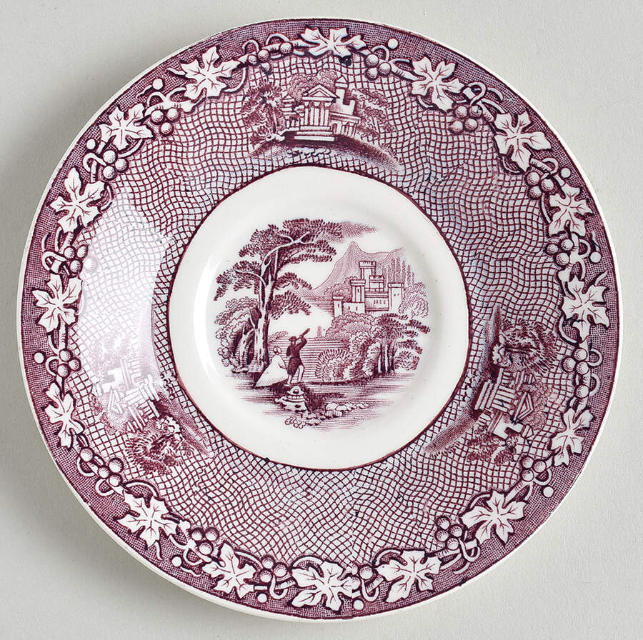 Jenny Lind Lavender (Round) Saucer for Demitasse Cup by Royal Staffordshire-1