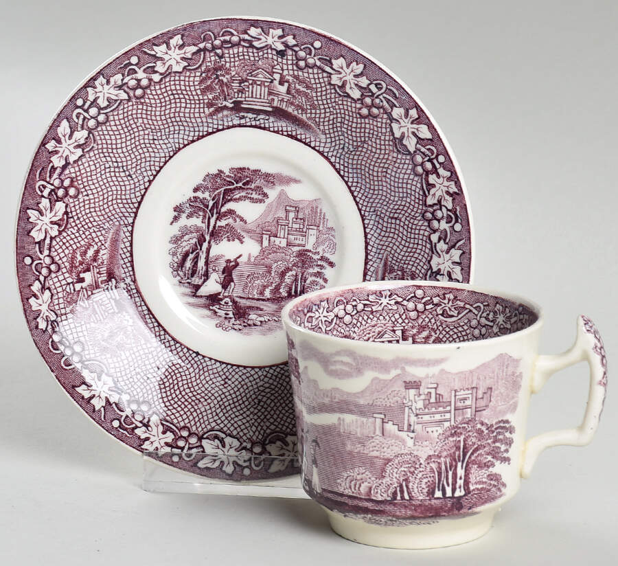 Jenny Lind Lavender (Round) Flat Demitasse Cup & Saucer Set by Royal Staffordshire-1