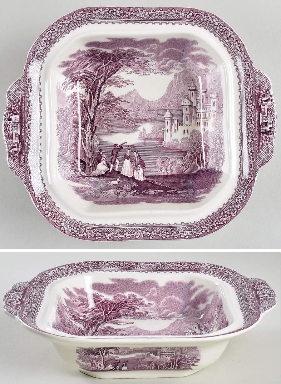 Jenny Lind Lavender (Round) Square Vegetable No Lid by Royal Staffordshire-1