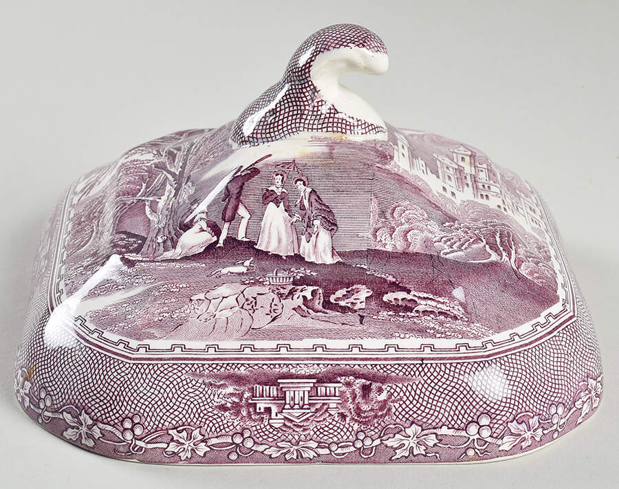 Jenny Lind Lavender (Round) Lid for Square Vegetable by Royal Staffordshire-1