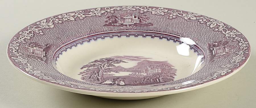 Jenny Lind Lavender (Round) Rim Soup Bowl by Royal Staffordshire-1