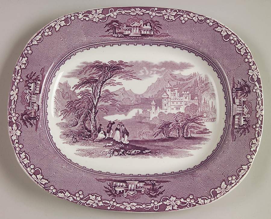Jenny Lind Lavender (Round) 11" Oval Serving Platter by Royal Staffordshire-1