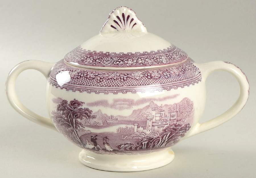 Jenny Lind Lavender (Round) Sugar Bowl & Lid by Royal Staffordshire-1