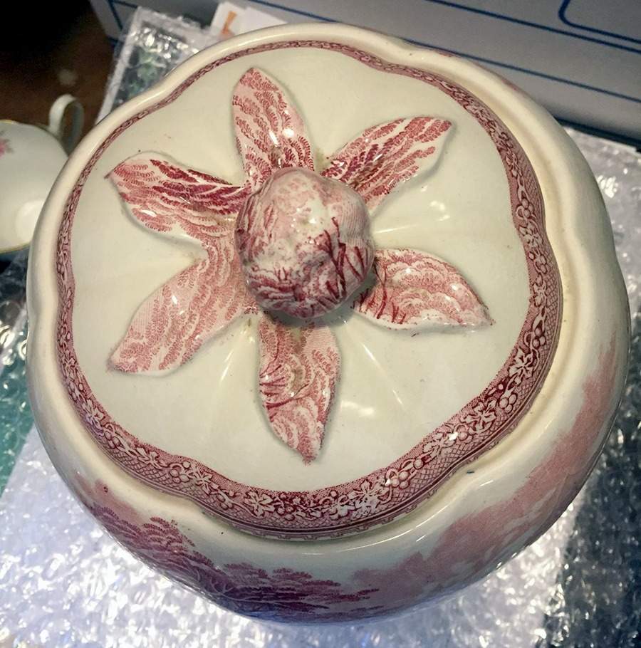 Jenny Lind Pink (Off White Background) Lid for Figural Cookie Jar by Royal Staffordshire-1