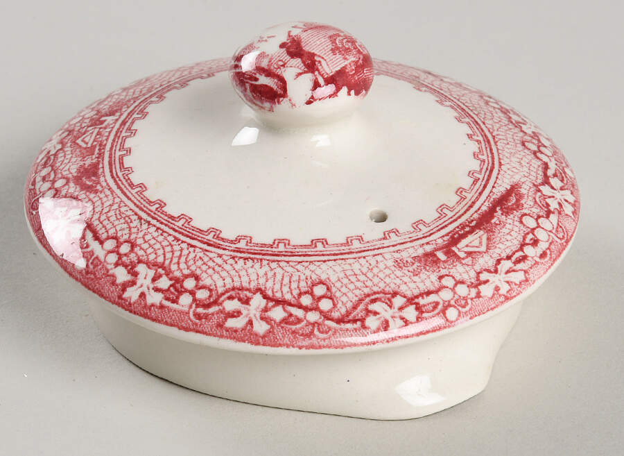 Jenny Lind Pink (Off White Background) Lid for Teapot by Royal Staffordshire-1