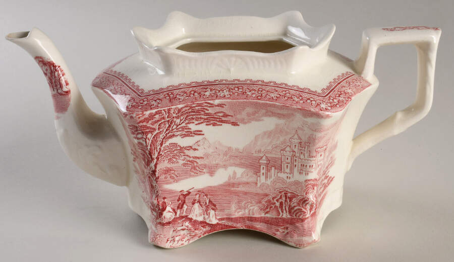Jenny Lind Pink (Off White Background) Teapot No Lid by Royal Staffordshire-1